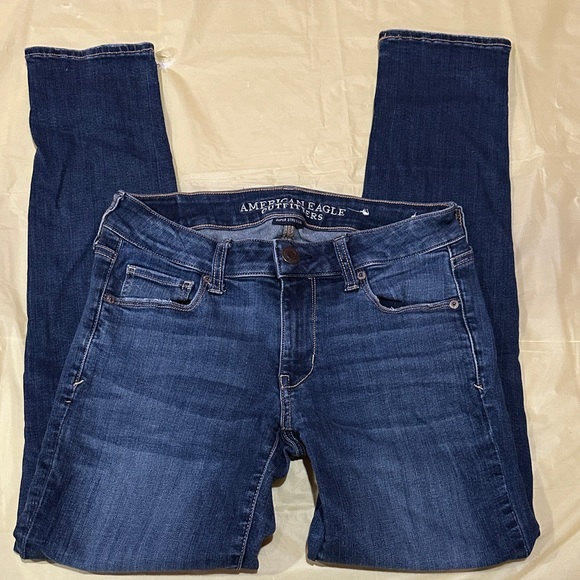 American Eagle Outfitters Women's Dark Blue Skinny Jeans Size 4 - Picture 1 of 7